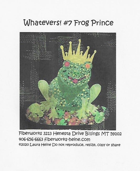 Whatevers! #7 Frog Prince Collage Pattern by Laura Heine 8” collage block PATTERN ONLY