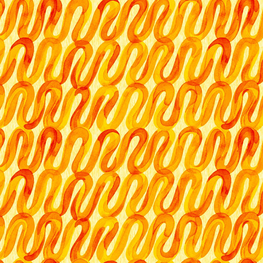 Wonderland by Satin Moon Designs Tonal Squiggles Yellow 1399-44 Cotton Woven Fabric