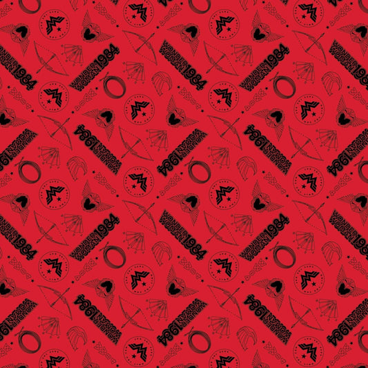 Licensed Wonder Woman 1984 Icons Red 23400828-1 Cotton Woven Fabric