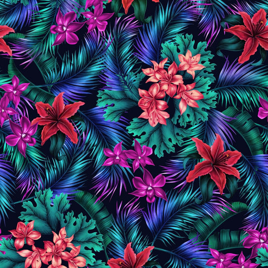 Tropical Gardens by Katya Rozz Tropical Floral TROG4300-MU Cotton Woven Fabric