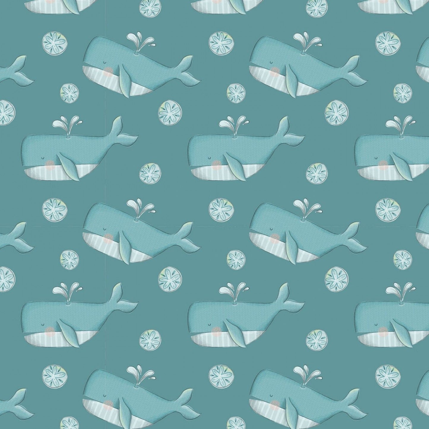 Under The Sea Whales 2682C-02 Cotton Woven Fabric
