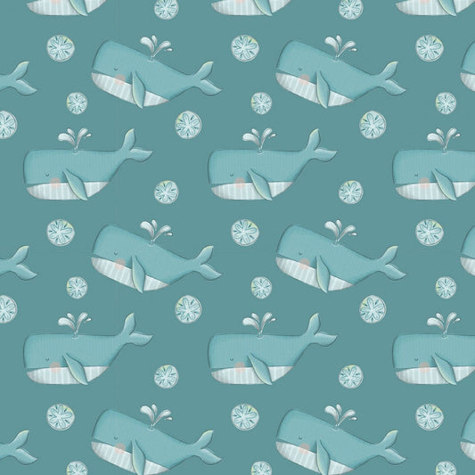 Under The Sea Whales 2682C-02 Cotton Woven Fabric