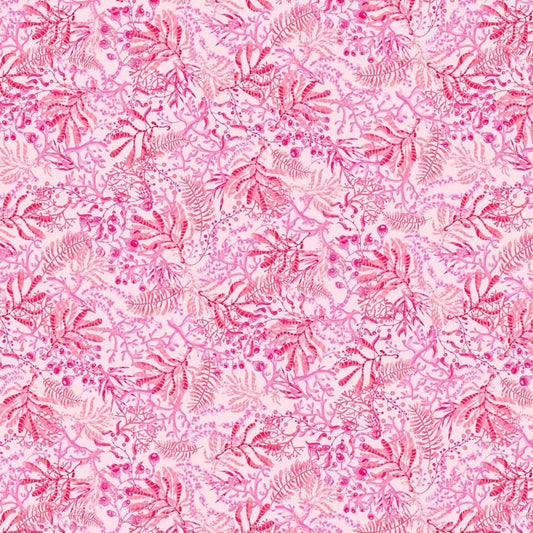 Blooming Ocean by Pam Vale Seaweed Lt. Pink 5404-22 Digitally Printed Cotton Woven Fabric