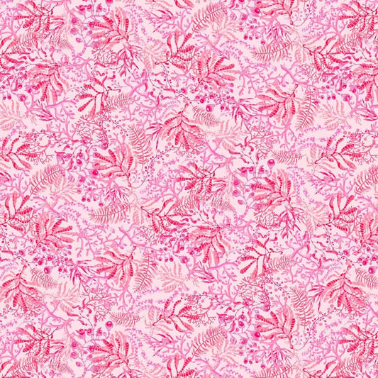 Blooming Ocean by Pam Vale Seaweed Lt. Pink 5404-22 Digitally Printed Cotton Woven Fabric