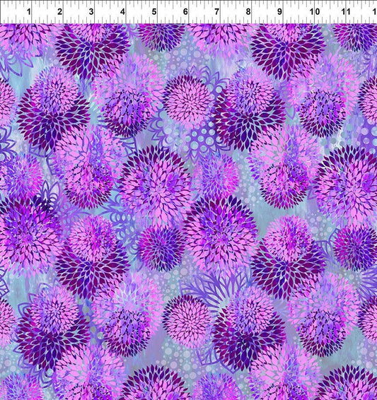 Floragraphix V by Jason Yenter Chrysanthemum Purple 3fge_3 Cotton Woven Fabric