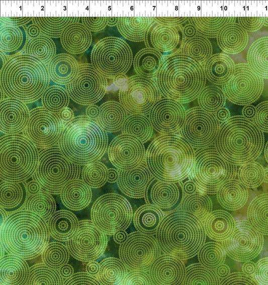 Floragraphix V by Jason Yenter Circles Green 8fge-2 Cotton Woven Fabric