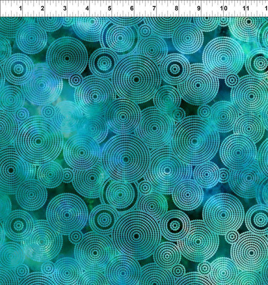 Floragraphix V by Jason Yenter Circles Blue 8fge-3 Cotton Woven Fabric