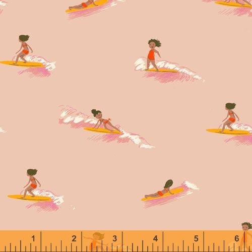 Malibu by Heather Ross Tiny Surfers 52146-8 Cotton Woven Fabric