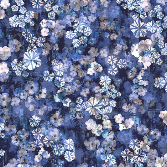Bouquet Digiprint Bloom Burst Indigo RJ2204-IN1D Digitally Printed Cotton Woven Fabric