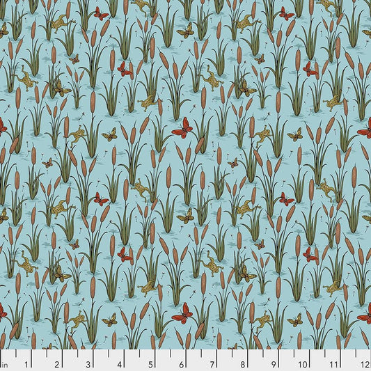 Cat Tales by Rachel Hauer Cat Tails Aquifer PWRH010.AQUIFER Cotton Woven Fabric
