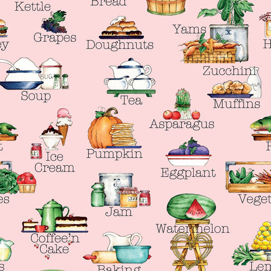 Hungry Animal Alphabet by J. Wecker Frisch Alphabet Soup Pink C10183R-PINK Digitally Printed Cotton Woven Fabric