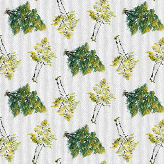 The Joy of Painting by Bob Ross Happy Trees Gray 5431-16 Digitally Printed Cotton Woven Fabric