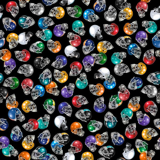 Football Novelteenies by Dan Morris Football Helmets Black 27985J Cotton Woven Fabric