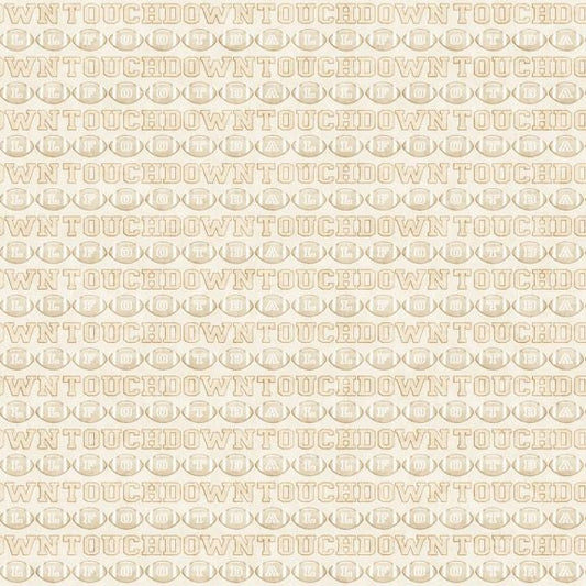 Football Novelteenies by Dan Morris Football Words Cream 27988E Cotton Woven Fabric