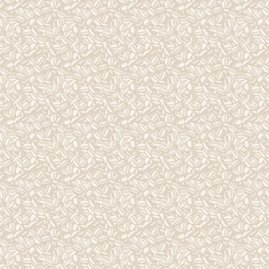 Coffee Shop by Whistler Studios Beans White 51178A-7 Cotton Woven Fabric