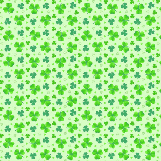 Pot of Gold by City Art Collection Tossed Clover Green 9368-66  Cotton Woven Fabric