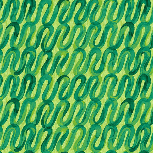 Wonderland by Satin Moon Designs Tonal Squiggles Green 1399-66 Cotton Woven Fabric