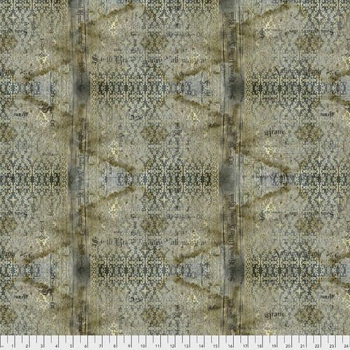 Eclectic Elements Abandoned by Tim Holtz Stained Damask Neutral PWTH133.NEUTRAL Cotton Woven Fabric