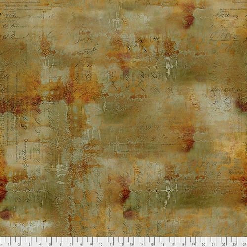 Eclectic Elements Abandoned by Tim Holtz Writing Specimen Sienna PWTH135.SIENNA Cotton Woven Fabric