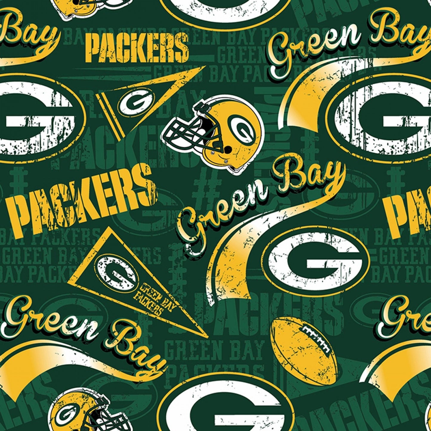 Licensed NFL Football Green Bay Packers 60” wide Cotton wide 14837-D Cotton Woven Fabric