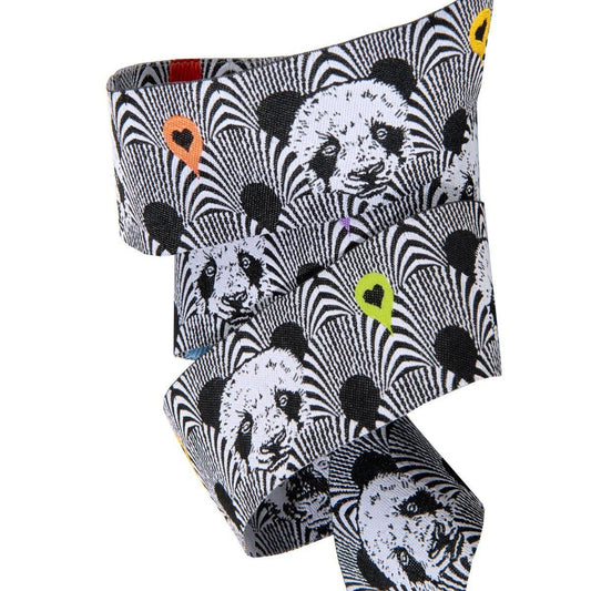 Tula Pink Linework Ribbon Collection 1.5" Panda Lovers TK 61/38mm col 1 Priced per yard Woven Ribbon