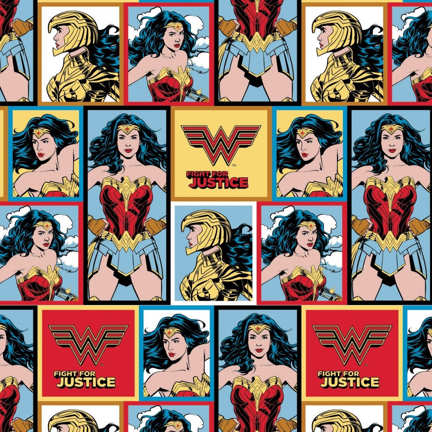 Licensed Wonder Woman 1984 Blocks 23400821-1 Cotton Woven Fabric