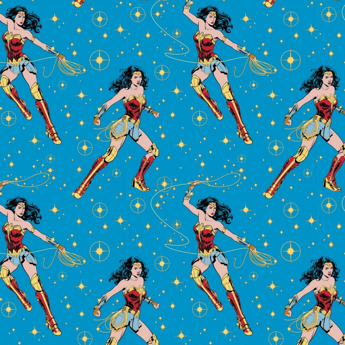 Licensed Wonder Woman 1984 Poses Blue 23400822-2 Cotton Woven Fabric