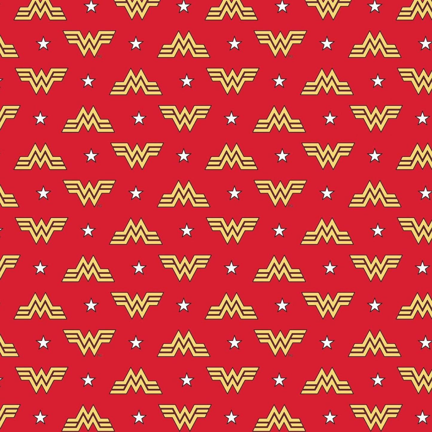 Licensed Wonder Woman 1984 Logo & Stars Red 23400825-1 Cotton Woven Fabric