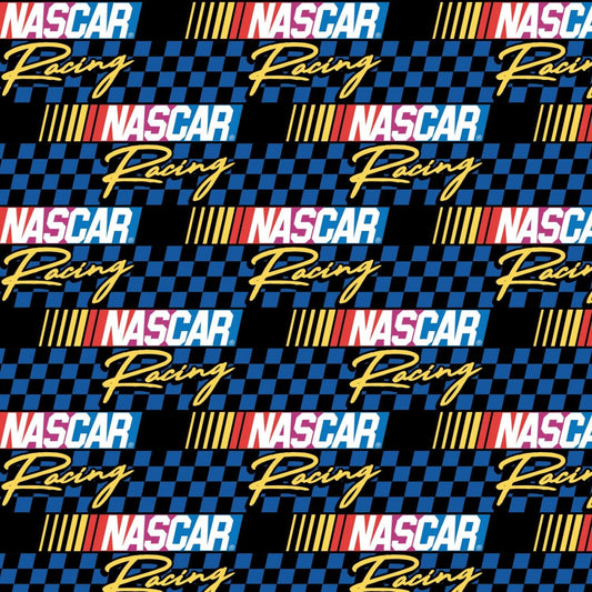 Licensed Nascar Retro Nascar Blue 39190107-2 Cotton Woven Fabric