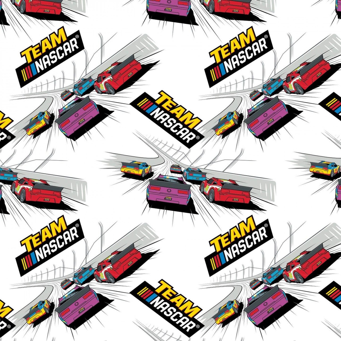 Licensed Nascar Team Nascar Tracks White 39190116-1 Cotton Woven Fabric