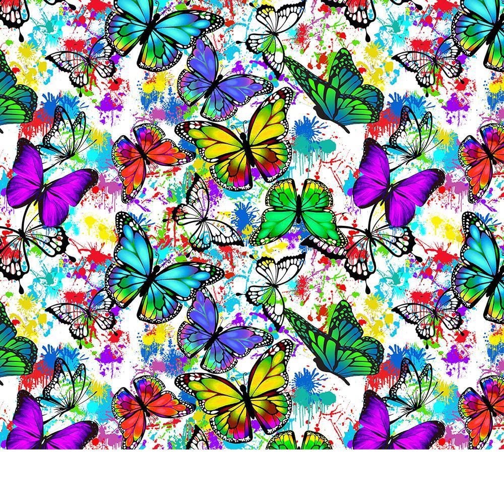 Butterflies in Flight Butterfly Drops of Color 10345 Cotton Woven Fabric