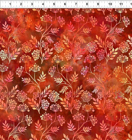 Floragraphix V by Jason Yenter Sprigs Red 6fge-1 Cotton Woven Fabric