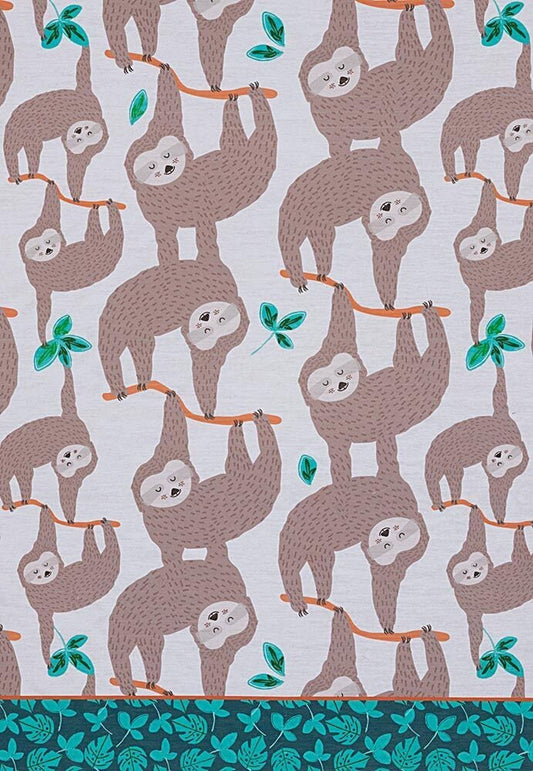 Monkey's Bizness Sleepy Sloth Natural 8818a Cotton Woven Fabric