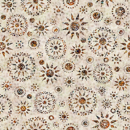 Paradox by Dan Morris Starburst Dark Cream 28011E Cotton Woven Fabric