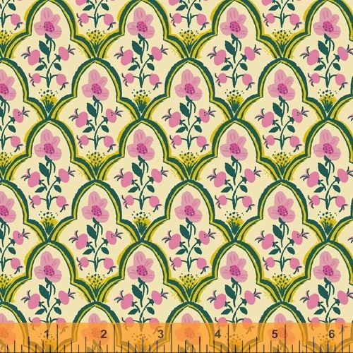Malibu by Heather Ross Wood Block 52151L-7 Cotton Lawn Fabric
