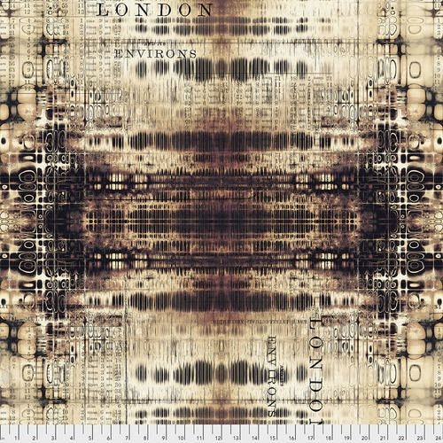 Eclectic Elements Abandoned by Tim Holtz London Gridlock Neutral PWTH127.NEUTRAL Cotton Woven Fabric