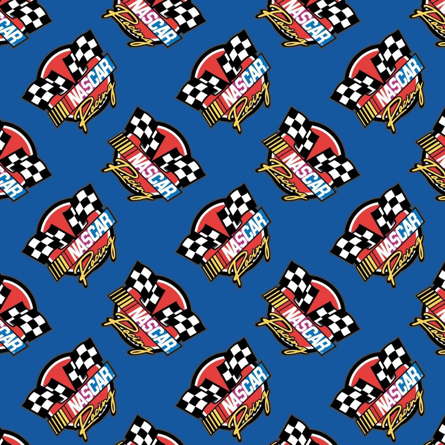 Licensed Nascar Retro Racing Flag Blue 39190106-2 Cotton Woven Fabric