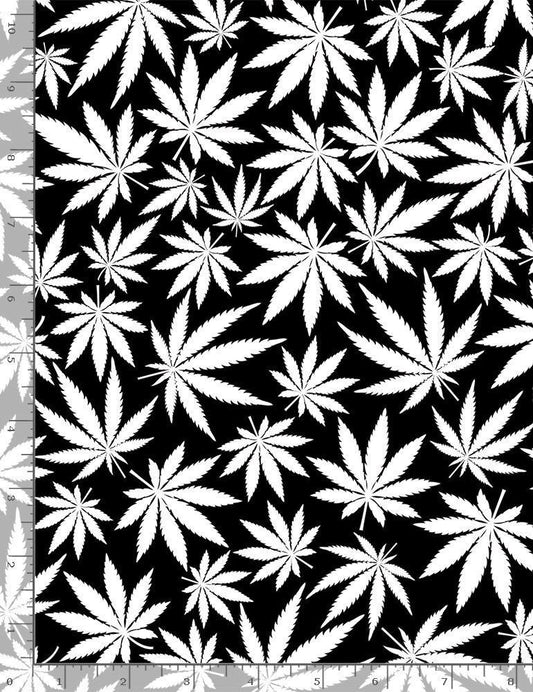 Cannabis Glow in Dark Cannabis Leaves FUN-CG8538-GLOW Cotton Woven Fabric