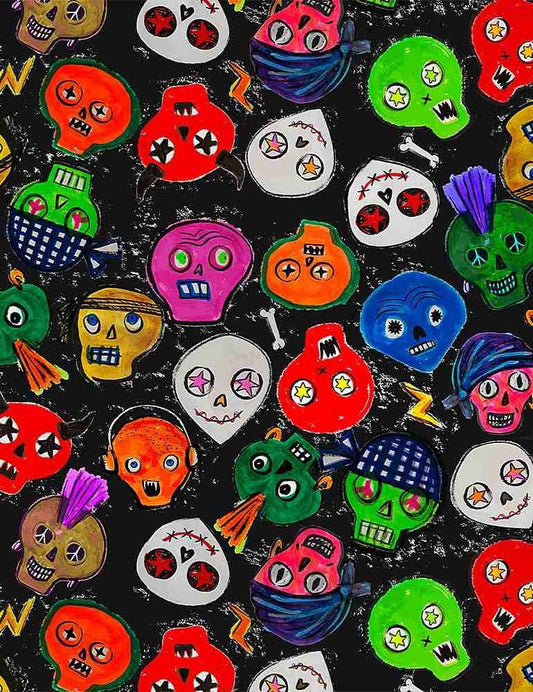 Bone To Be Wild ST-D1599MUL Digitally Printed Cotton Woven Fabric