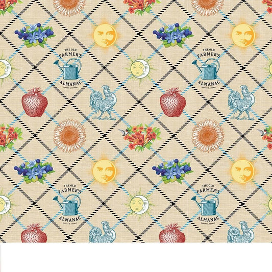 Old Farmer's Almanac Floral Tattersal 10329 Cotton Woven Fabric