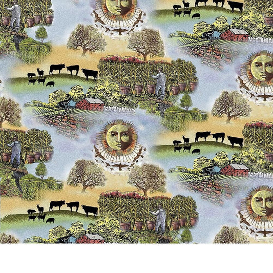 Old Farmer's Almanac Celestial Celestial Scenic 10332 Cotton Woven Fabric