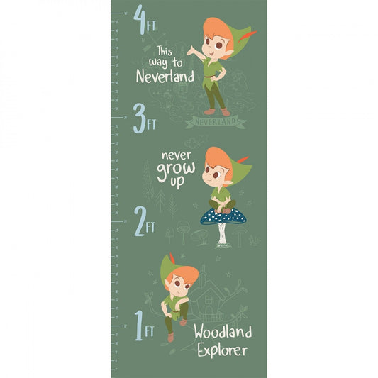 Peter Pan & Tinker Bell 18" Panel Peter Pan Growth Chart 85330205P-1 Cotton Woven Panel