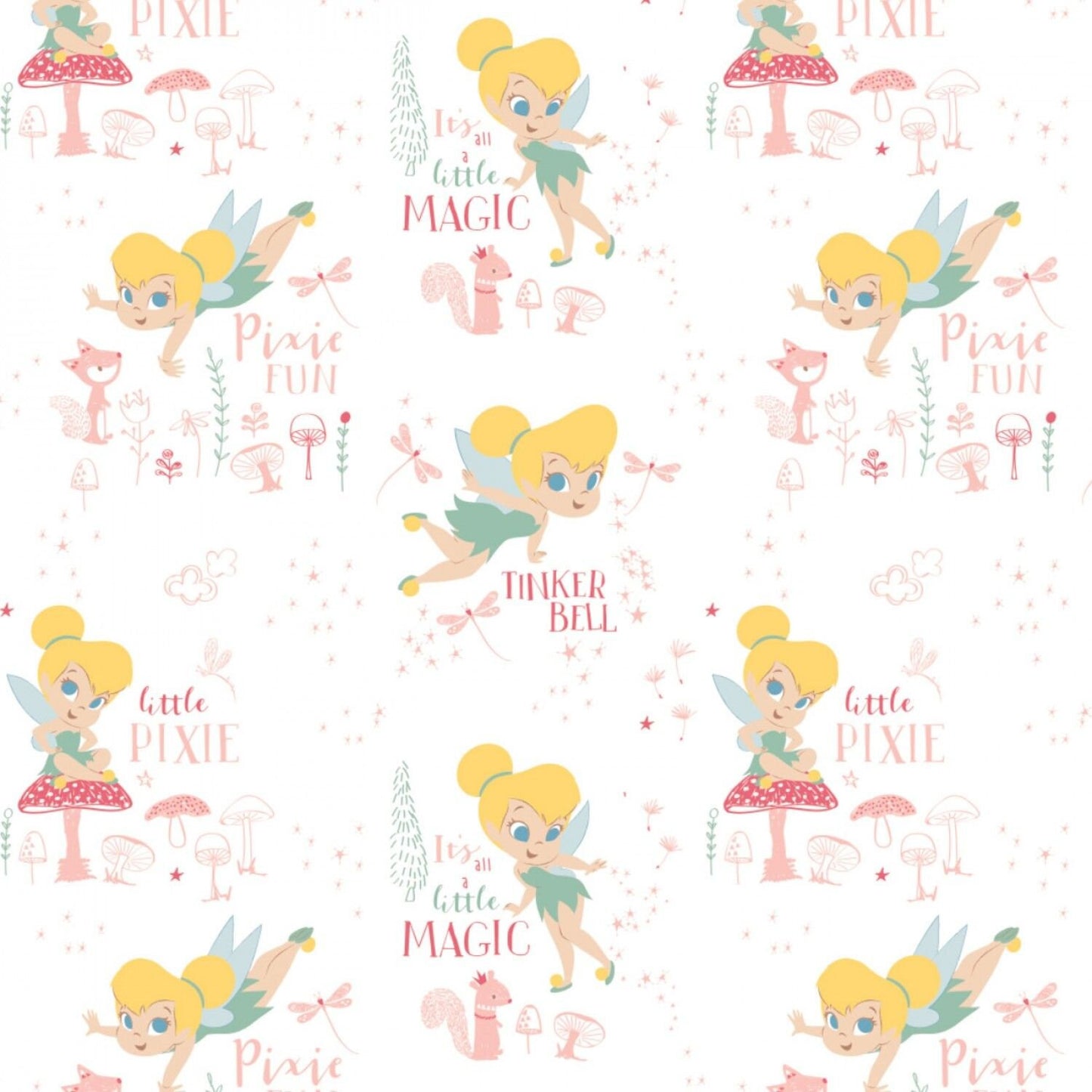 Peter Pan & Tinker Bell Tinker Bell Pixie Magic White # 85400301 1 Cotton Woven Fabric