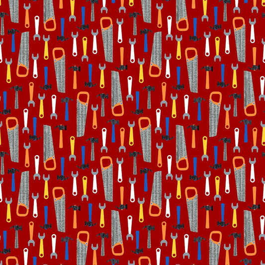 Work Zone by Whistler Studios Tools Red 52267-4 Cotton Woven Fabric