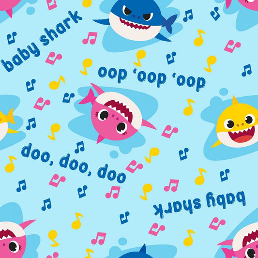 Licensed Baby Shark Baby Shark Music Toss 737571600715 Cotton Woven Fabric