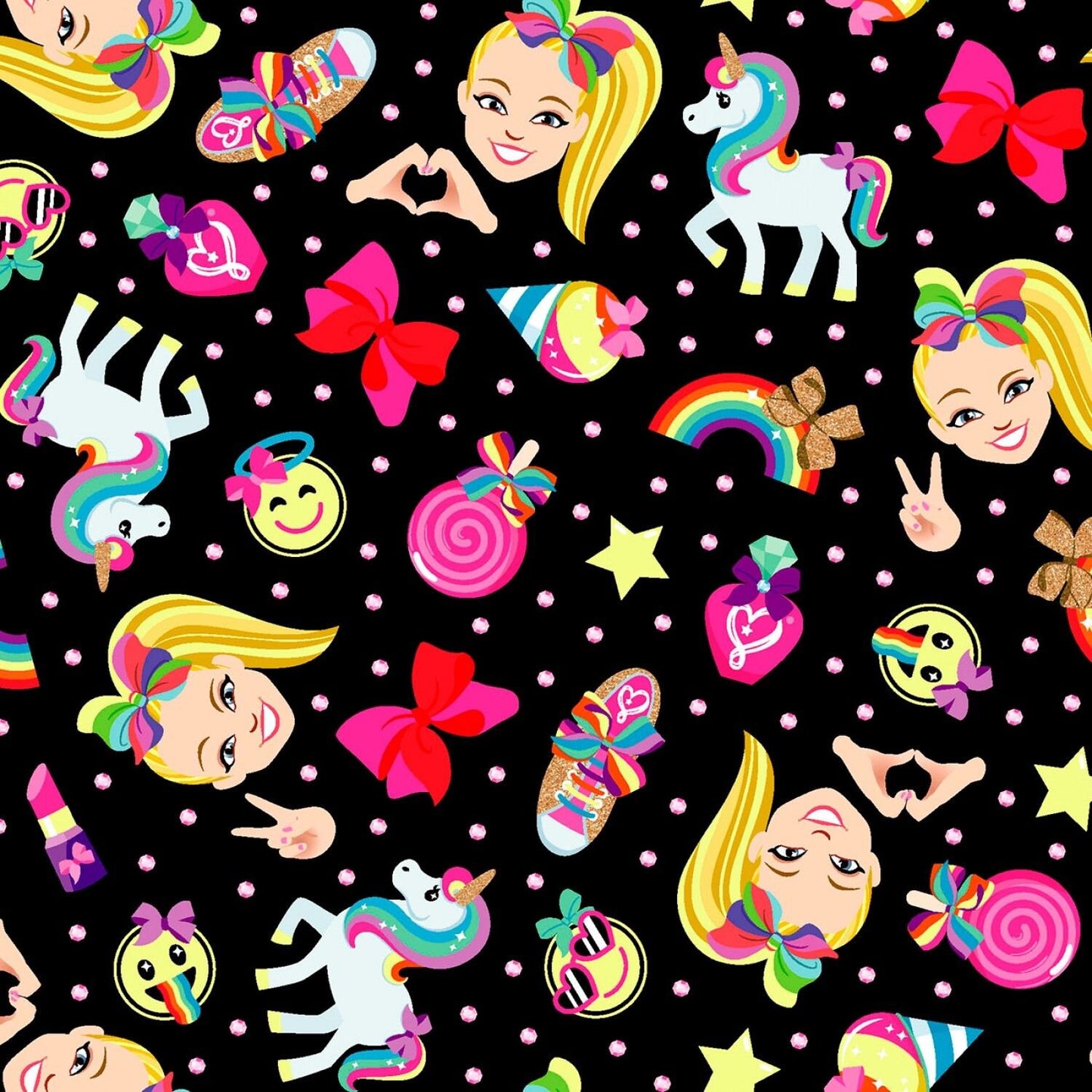Licensed JoJo Rainbow Emoji 73309A620715 Cotton Woven Fabric