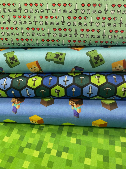 Licensed Minecraft Alex & Steve Toss 667651600715P Cotton Woven Fabric