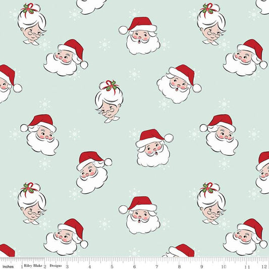 Santa Claus Lane by Melissa Mortenson of Polka Dot Chair Main Pink C9610-MINT Cotton Woven Fabric