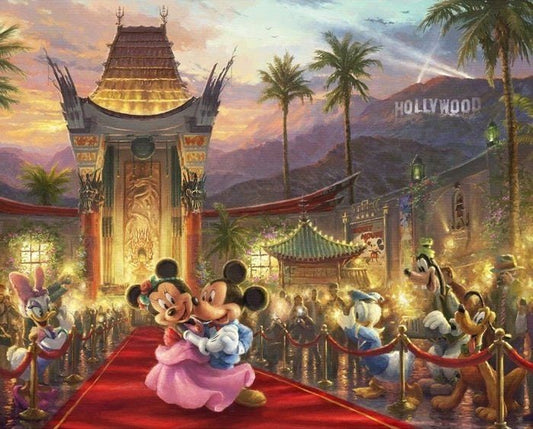 Licensed Disney Dreams Collection 3 by Thomas Kinkade Studios 36" Panel In Hollywood DS-2051-9C-1 Cotton Woven Panel