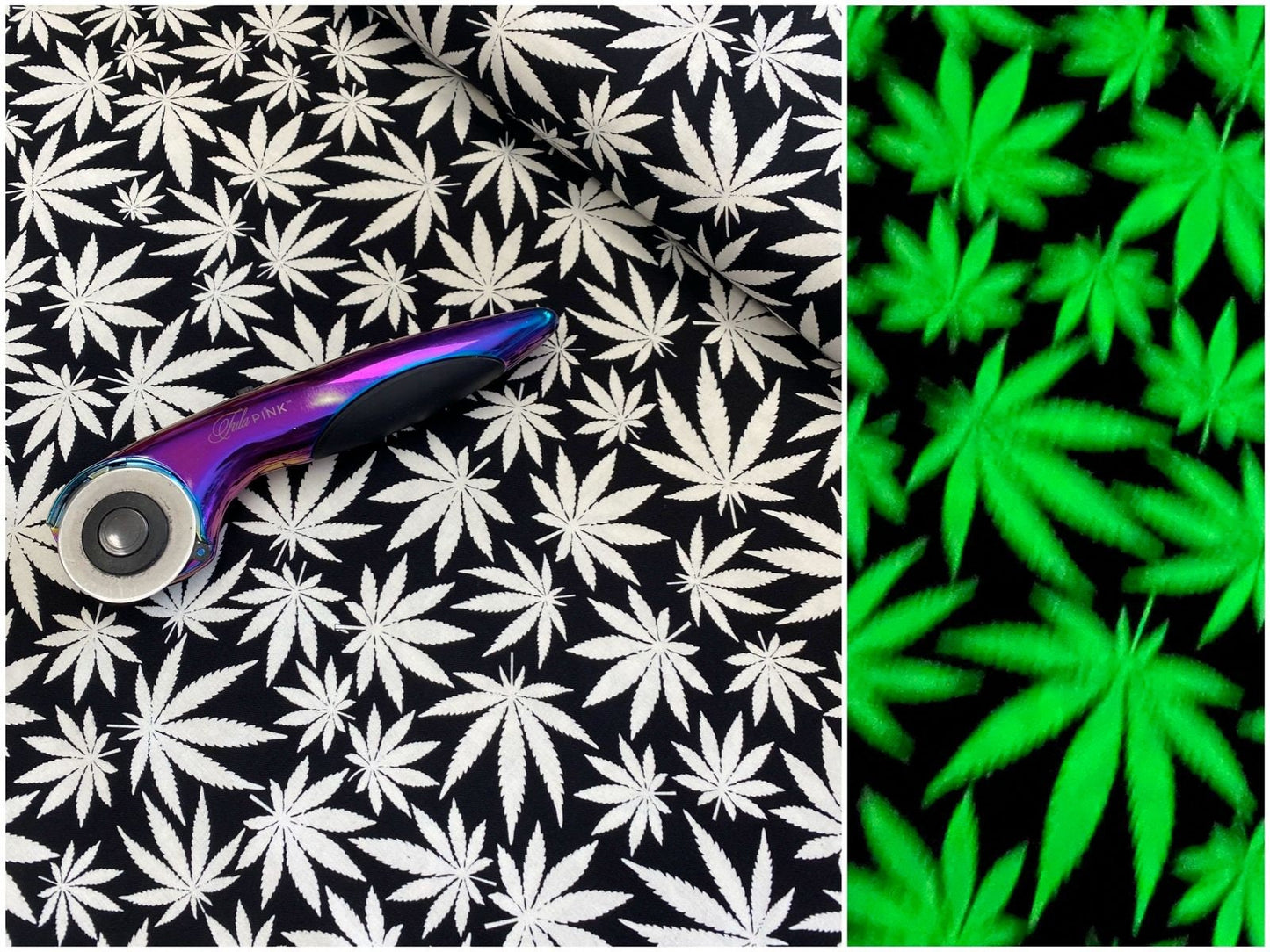 Cannabis Glow in Dark Cannabis Leaves FUN-CG8538-GLOW Cotton Woven Fabric